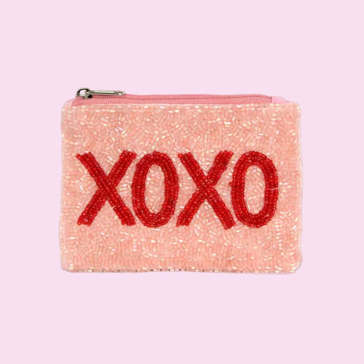 XOXO Beaded Pouch