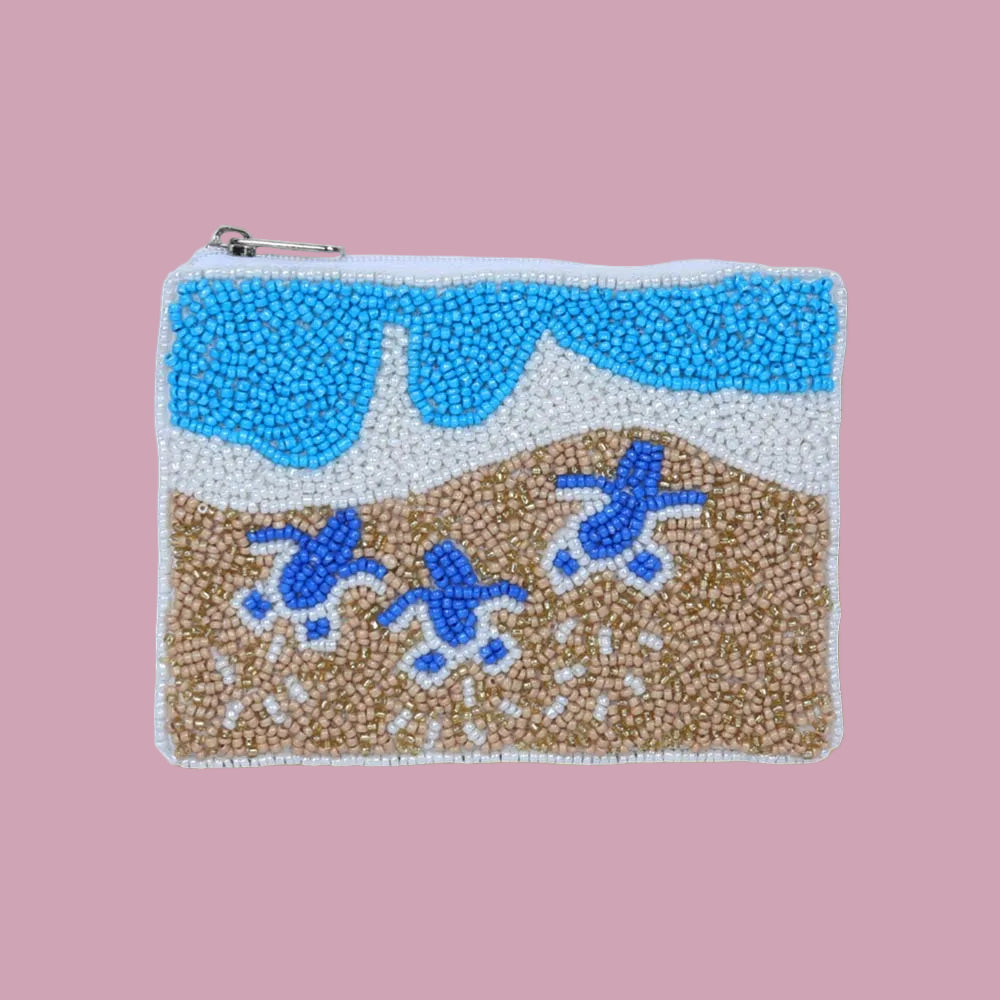 Sea Turtle Beaded Pouch