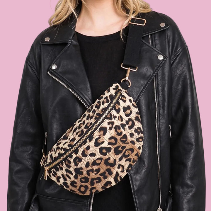 Leopard Quilted Sling Bag