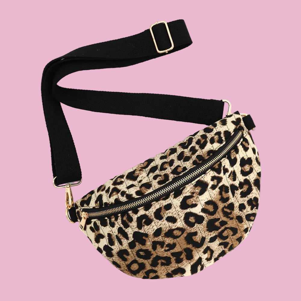 Leopard Quilted Sling Bag