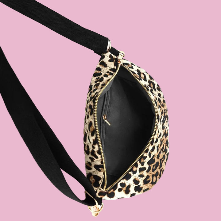 Leopard Quilted Sling Bag