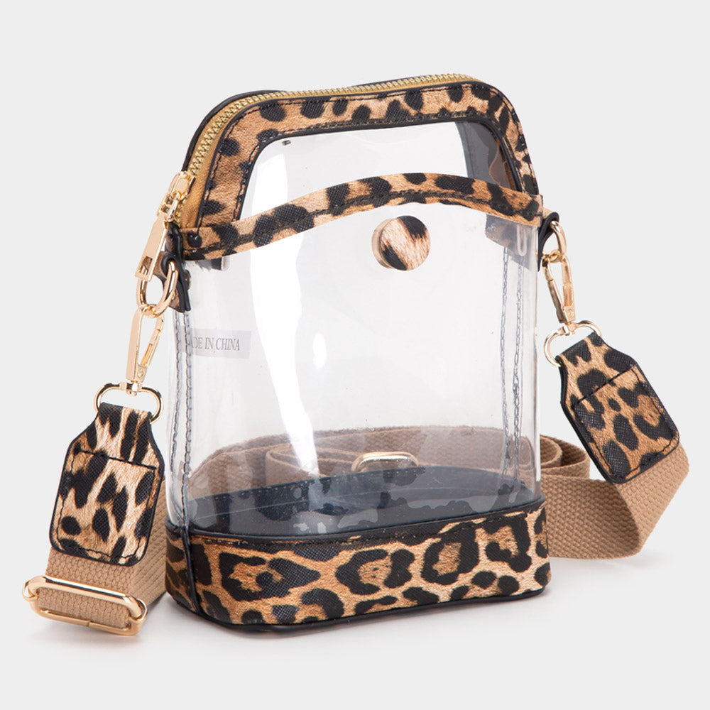 Clear Leopard Crossbody Bag
