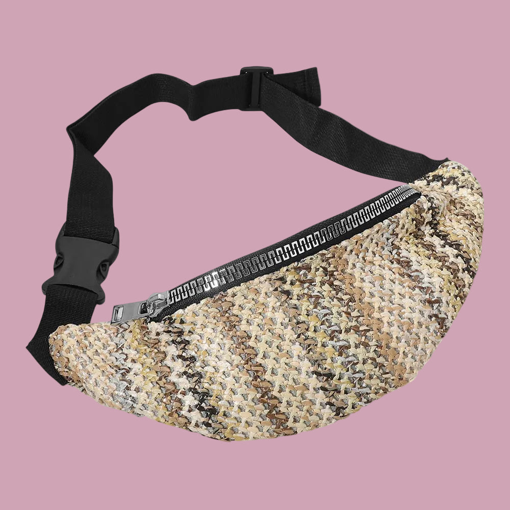 Knitted Tan Belt Bag