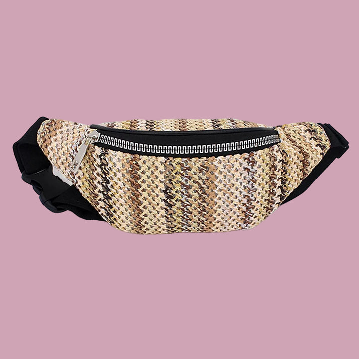 Knitted Tan Belt Bag