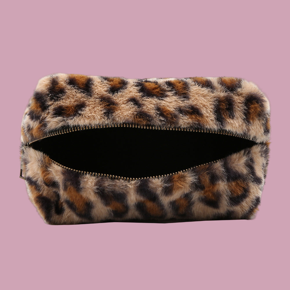 Leopard Fuzzy Pouch