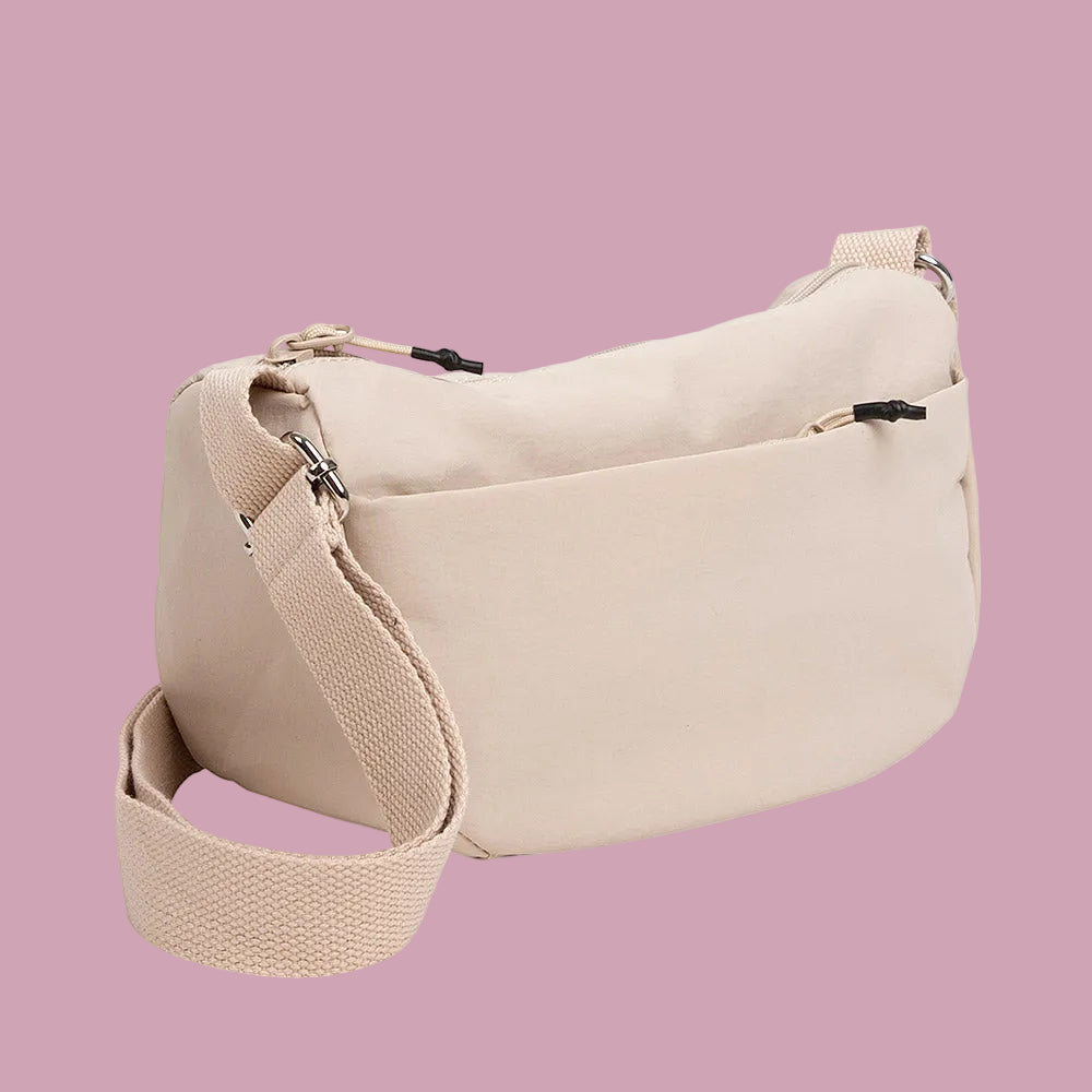 Cream Nylon Crossbody Bag
