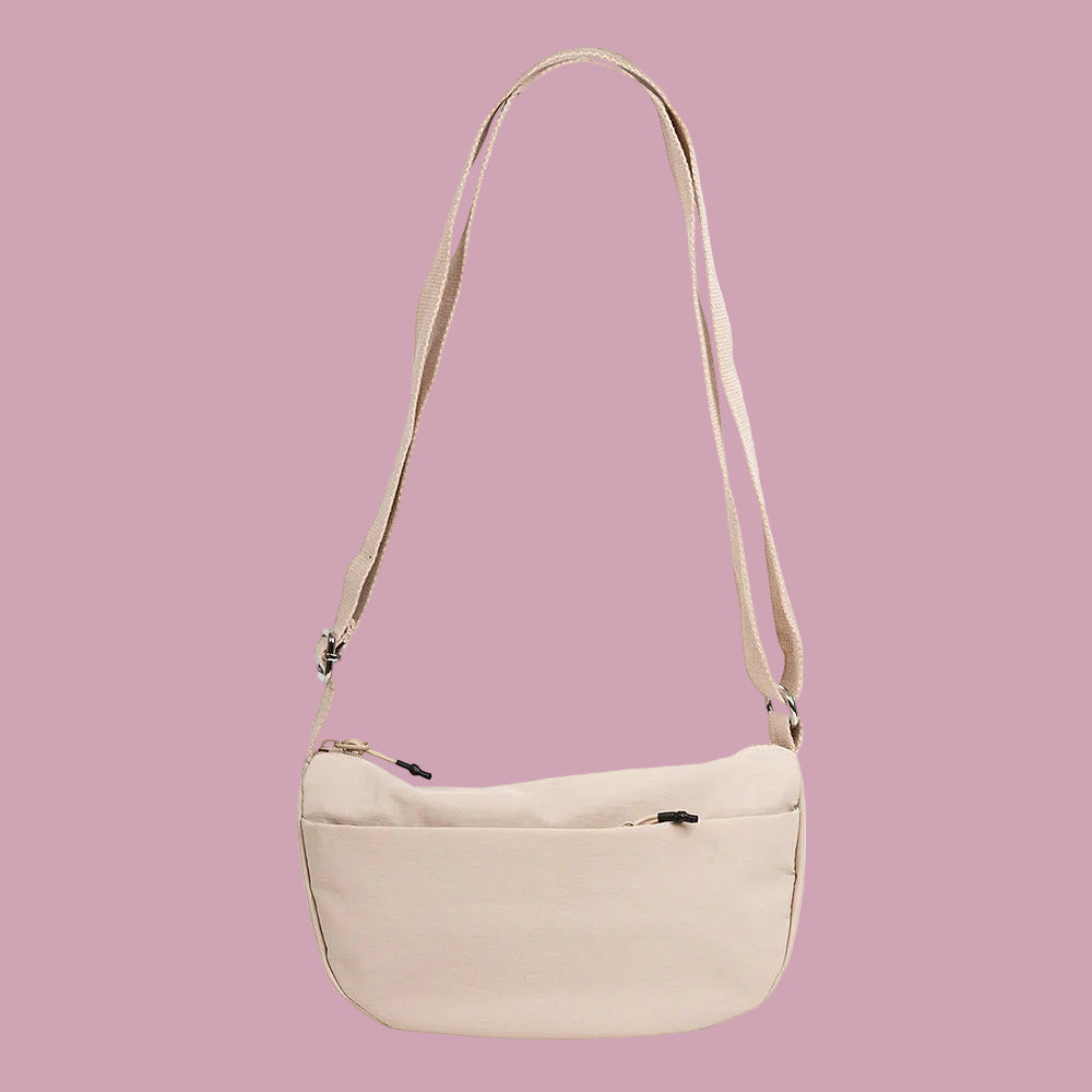 Cream Nylon Crossbody Bag