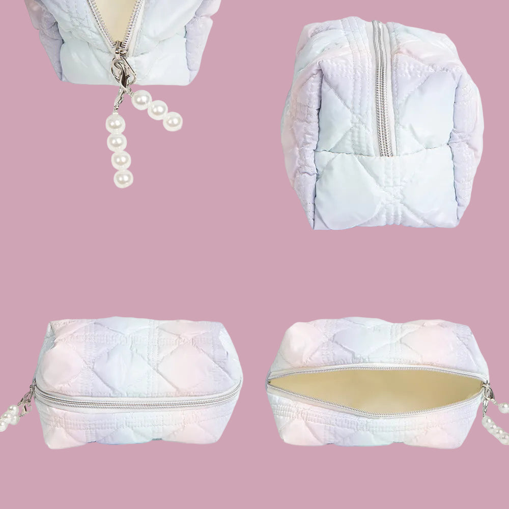 Pastel Quilted Cosmetic Pouch