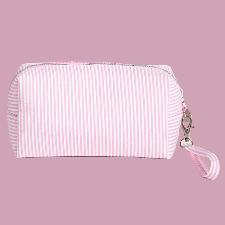 Pink Stripe Cosmetic Bag