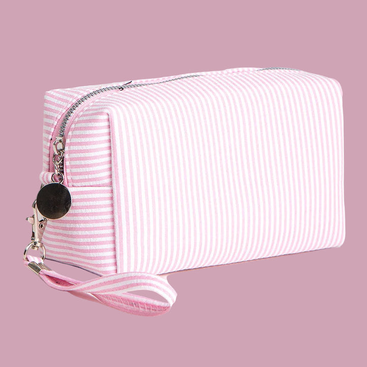 Pink Stripe Cosmetic Bag