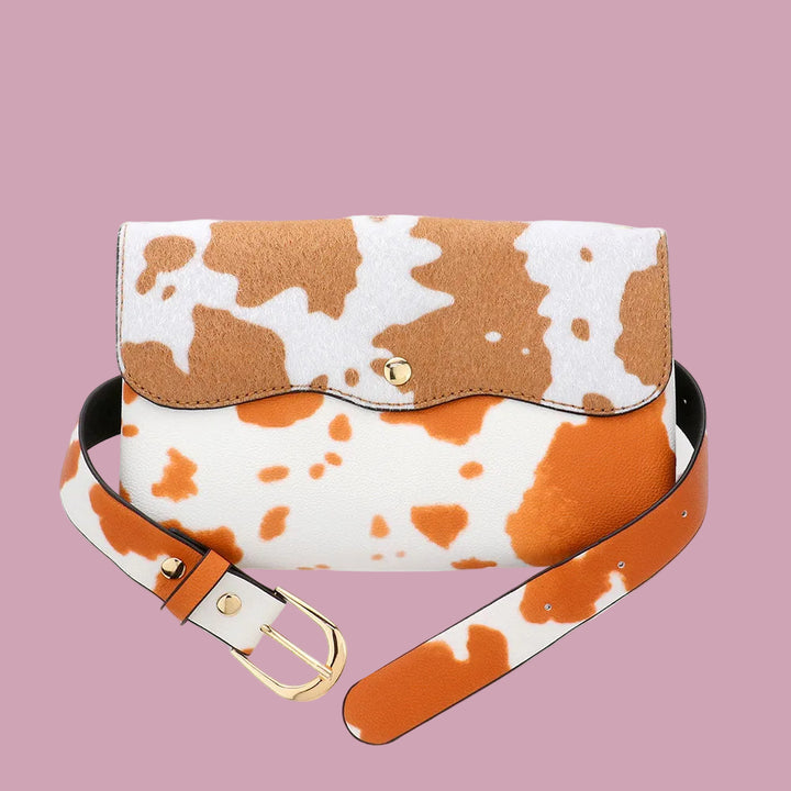 Orange Cowprint Fanny Pack