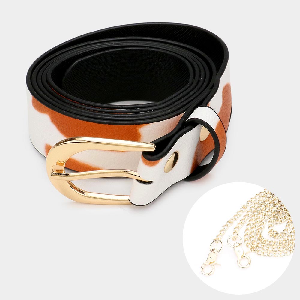 Orange Cowprint Fanny Pack