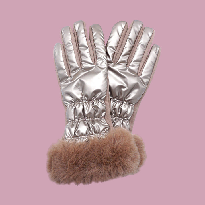 Puff Fur Touch Gloves