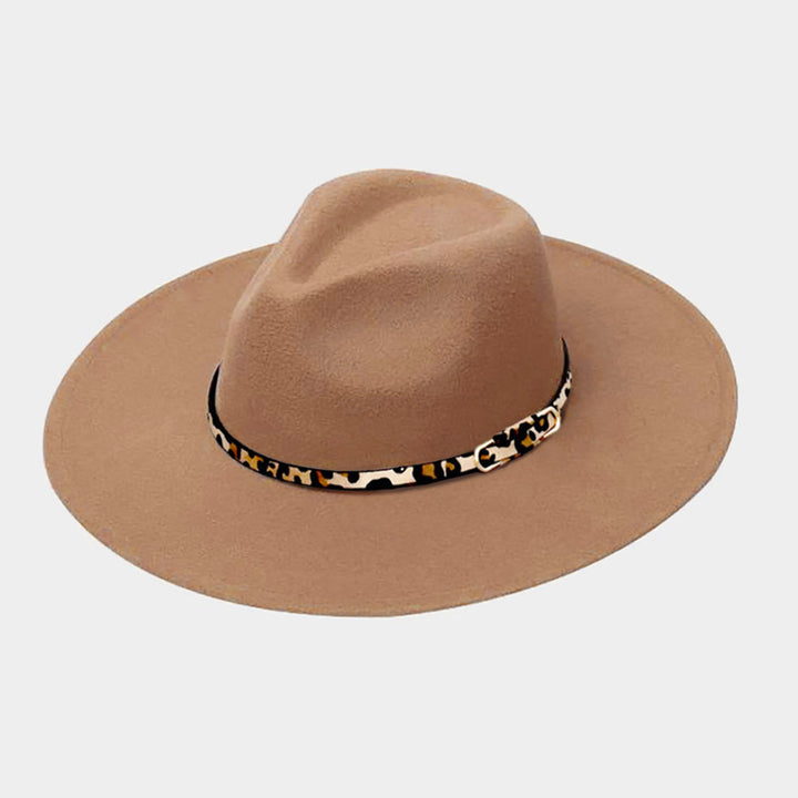 Tan Leopard Band Fedora