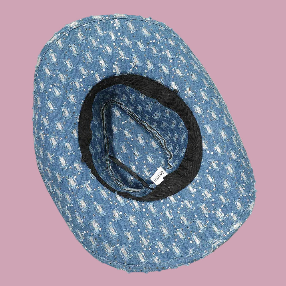 Distressed Sequin Cowboy Hat