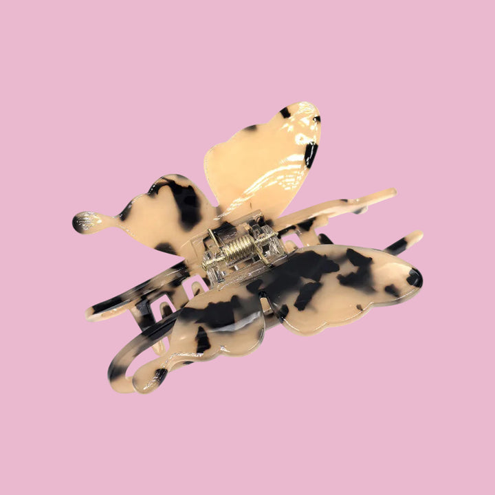 Beige Butterfly Claw Clip