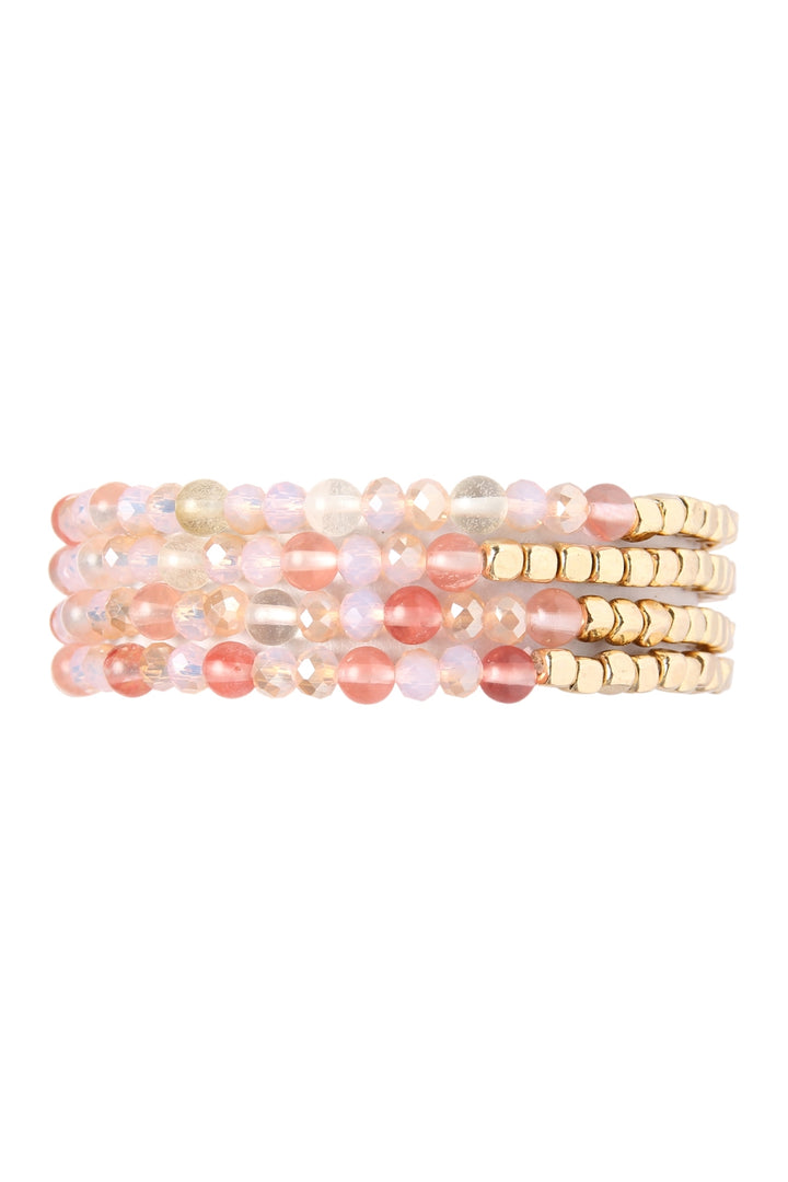 Pink Gold Beaded Bracelet