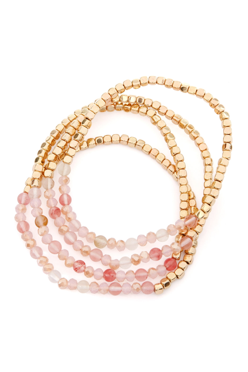 Pink Gold Beaded Bracelet