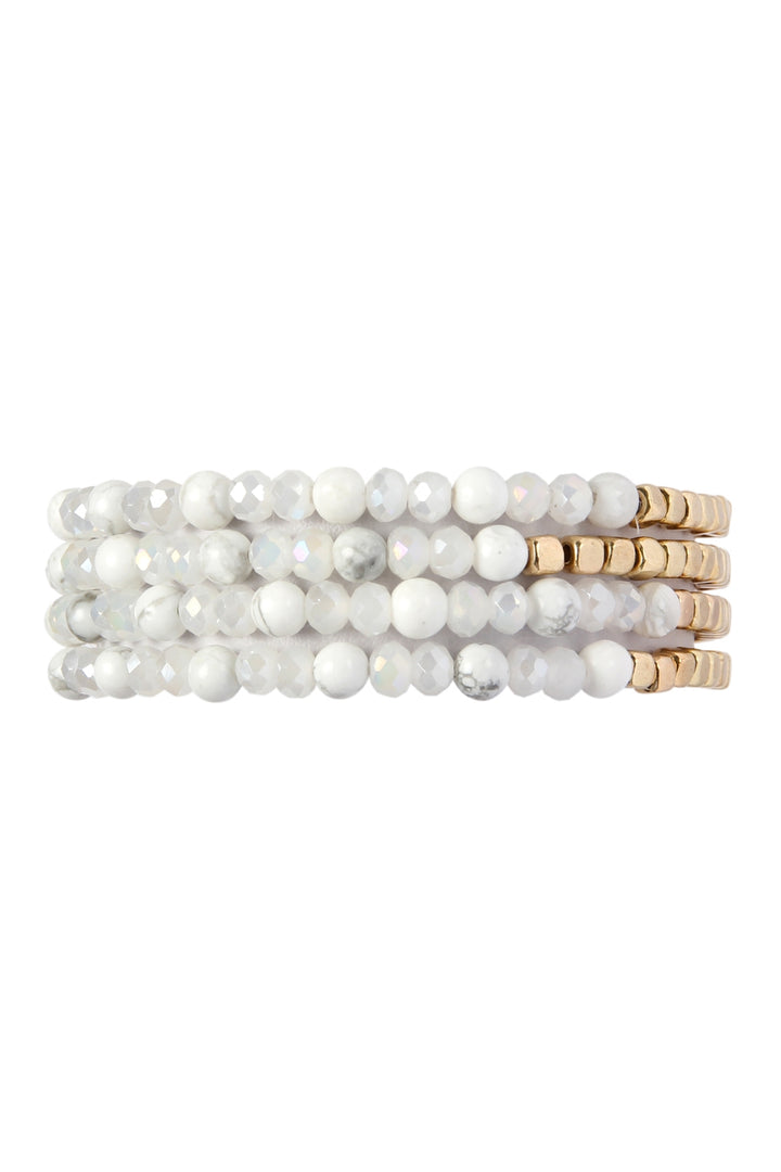 White Gold Beaded Bracelet