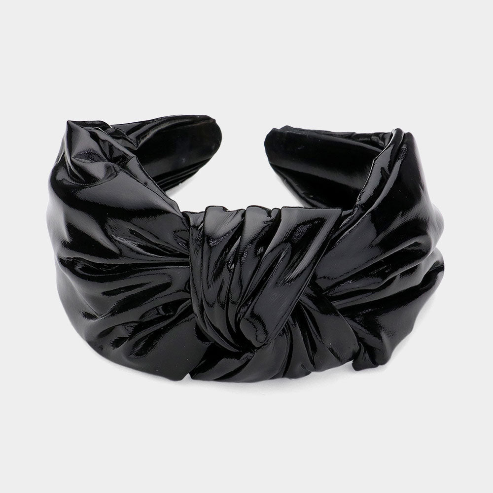 Black Pleather Knot Headband