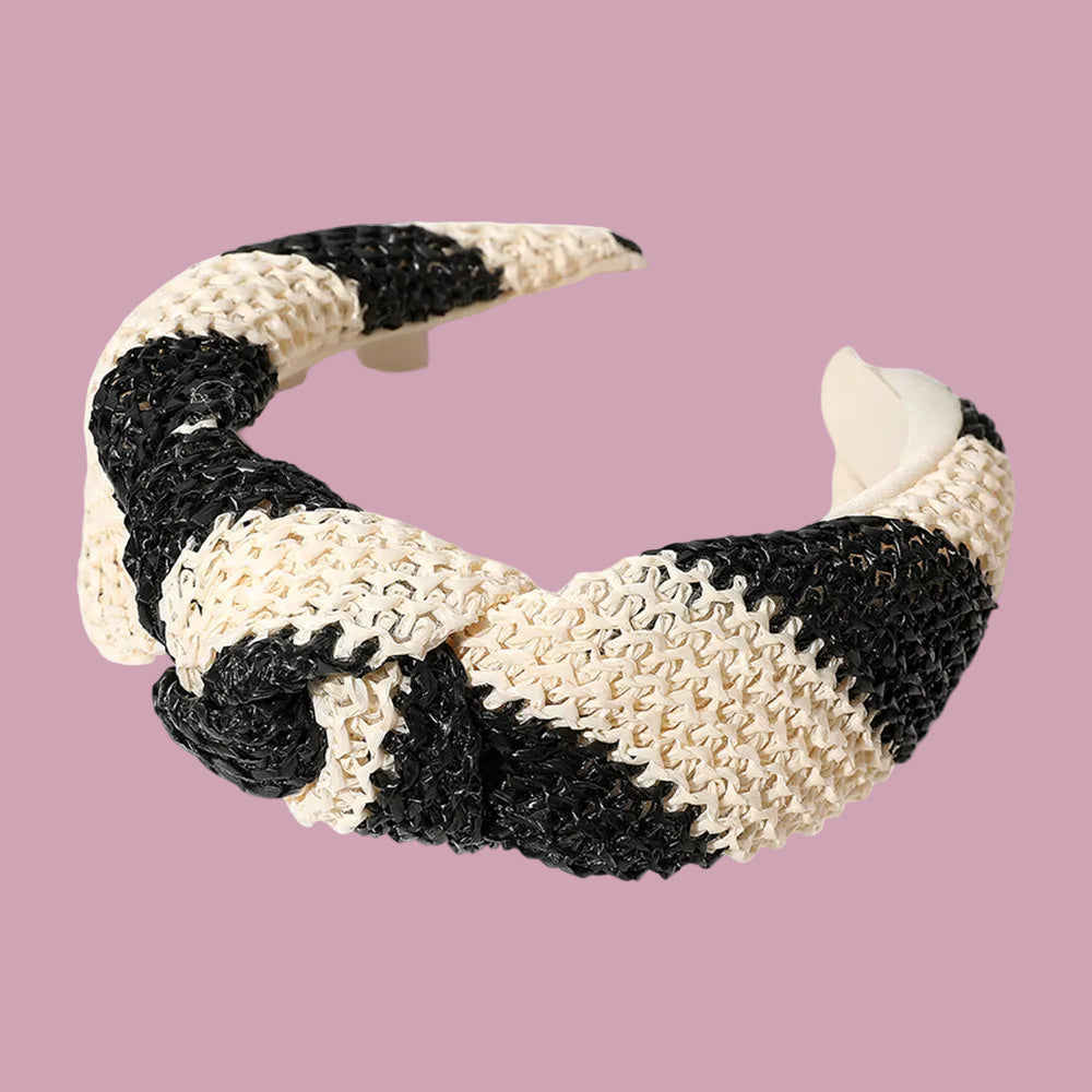 Black Stripe Knot Headband
