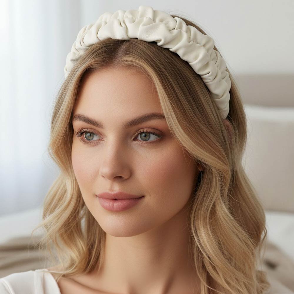 White Ruched Headband