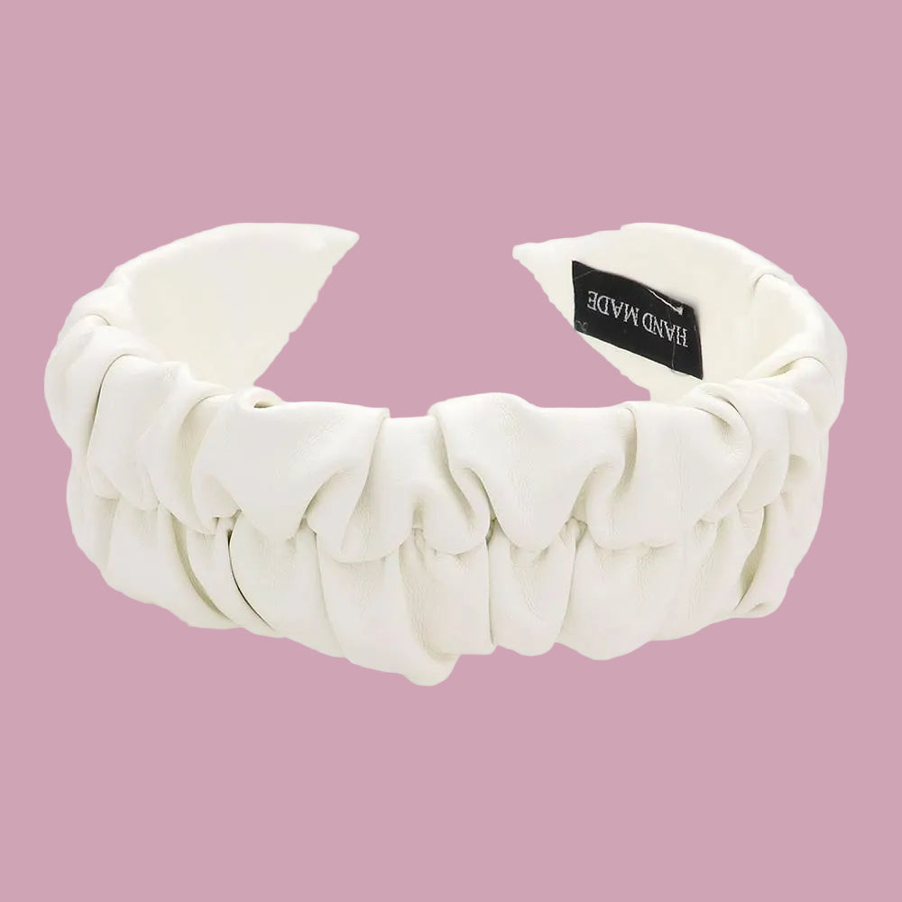 White Ruched Headband