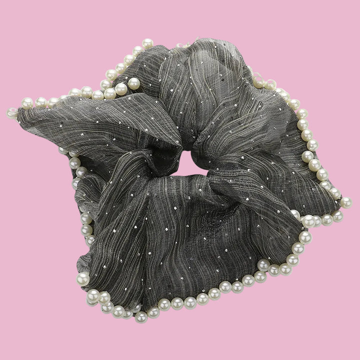 Pearl Tulle Scrunchie
