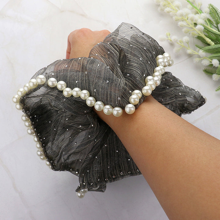 Pearl Tulle Scrunchie