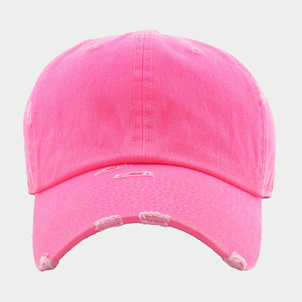 Pink Distressed Baseball Hat