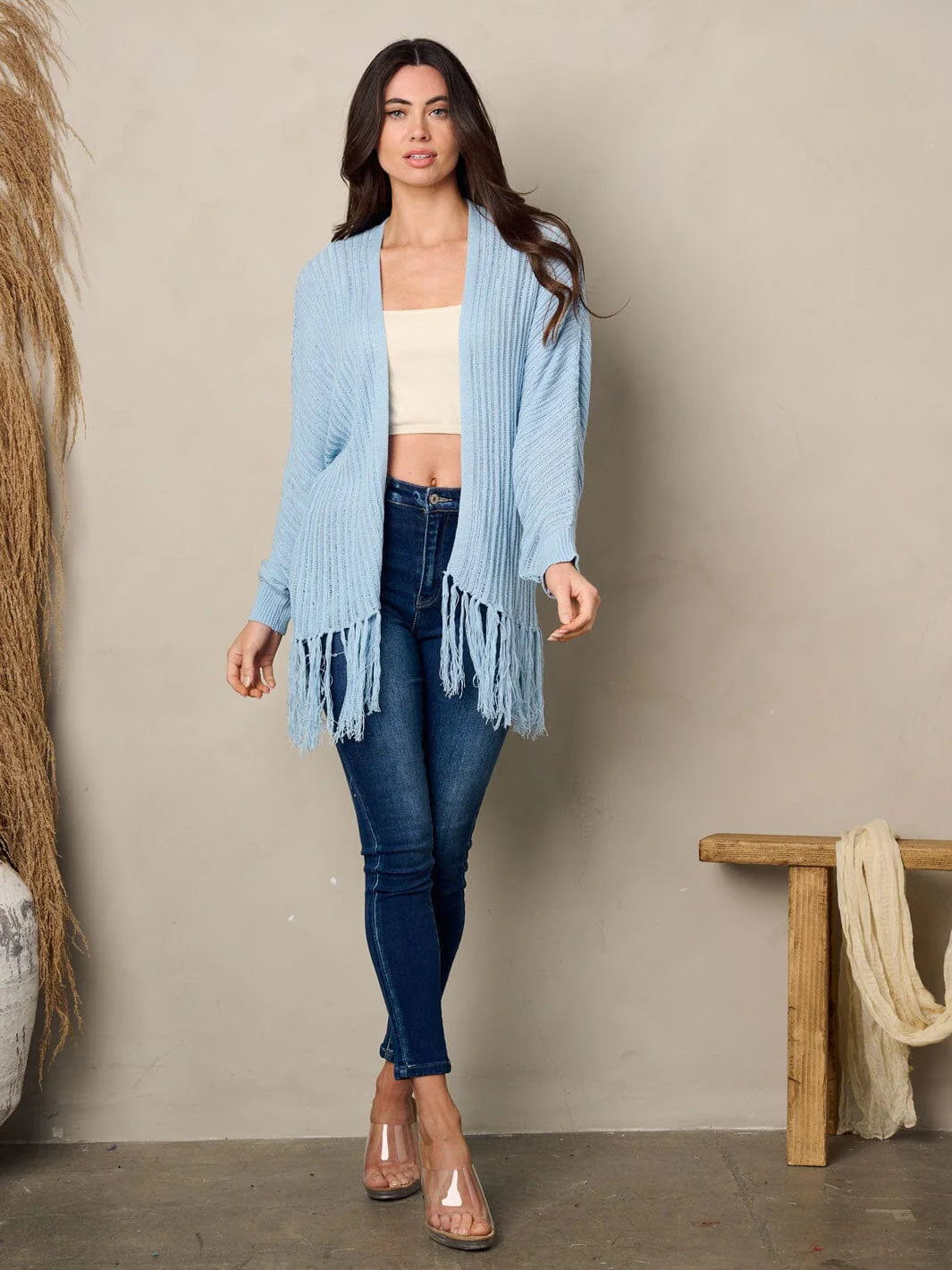 Blue Fringe Cardigan