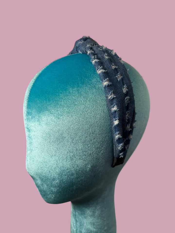 Denim Distressed Headband
