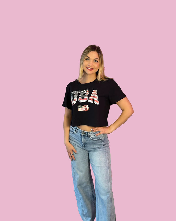 Cropped USA Tee