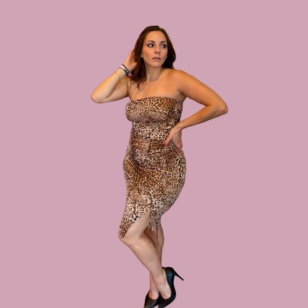 Leopard Strapless Dress