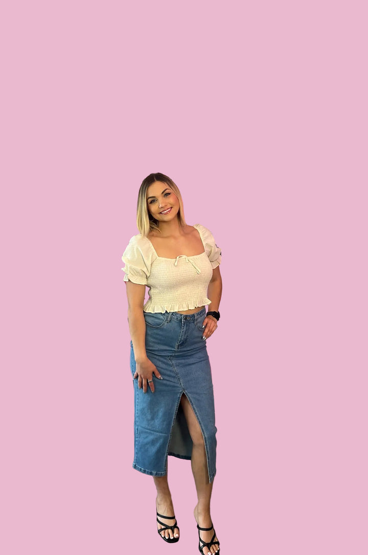 Denim Slit Maxi