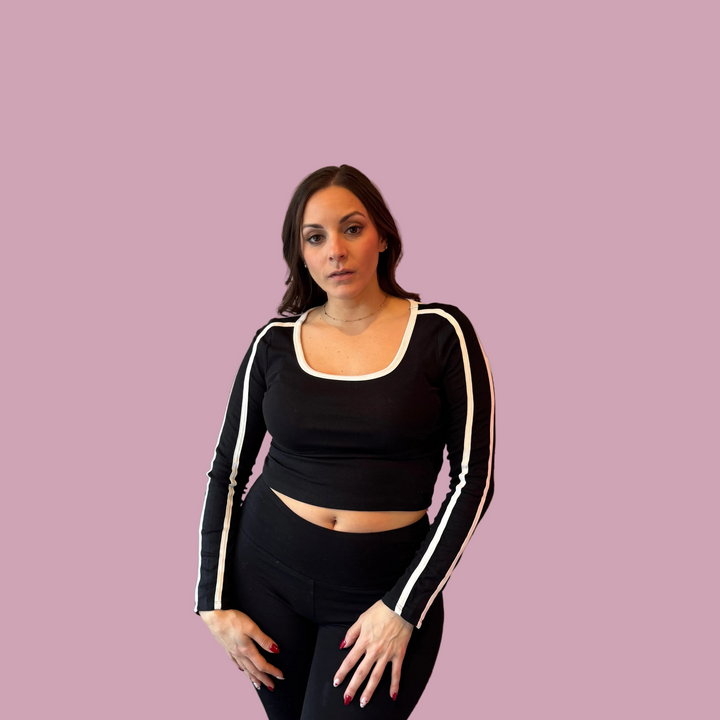 Contrast Crew Neck Top