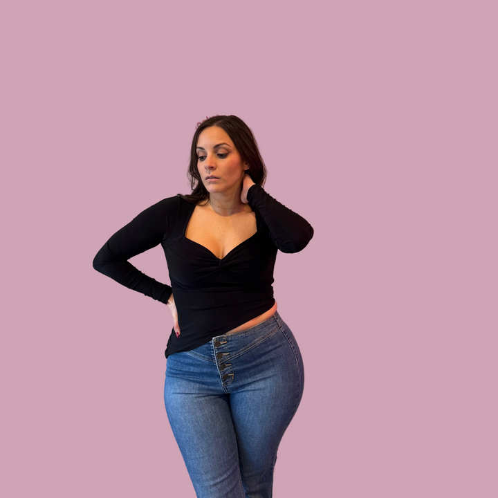 Black Edge Twist Top