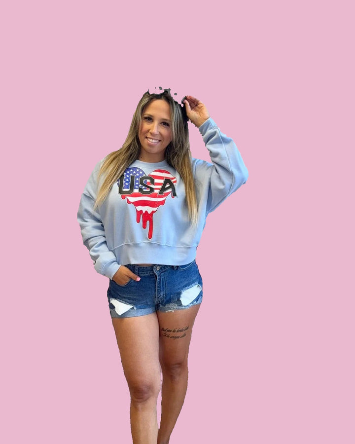 USA Heart Crewneck