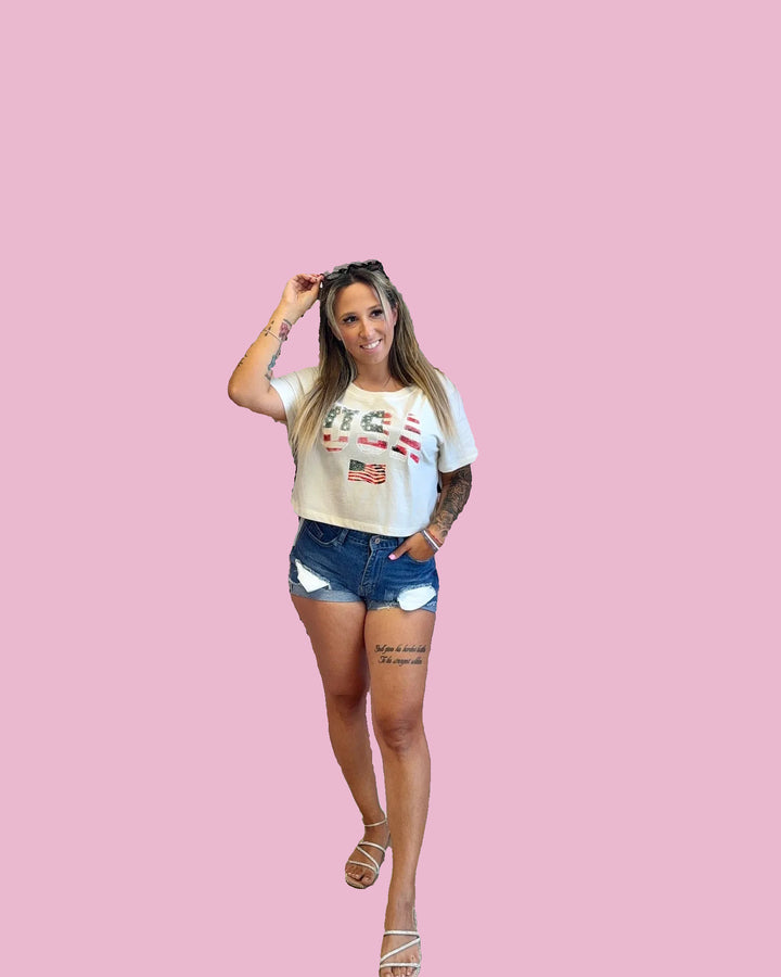 Cropped USA Tee