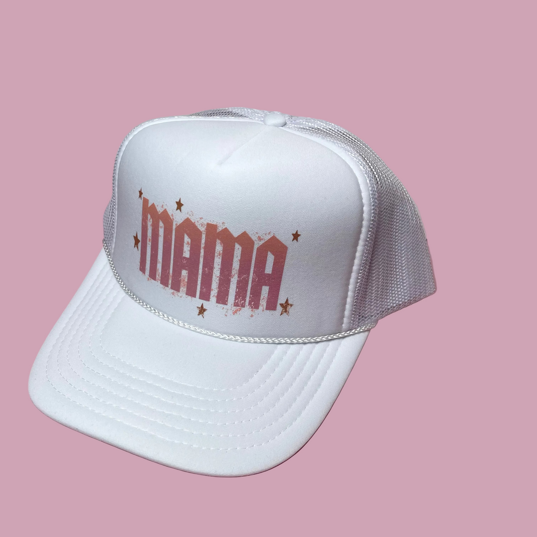 White Mama Trucker Hat