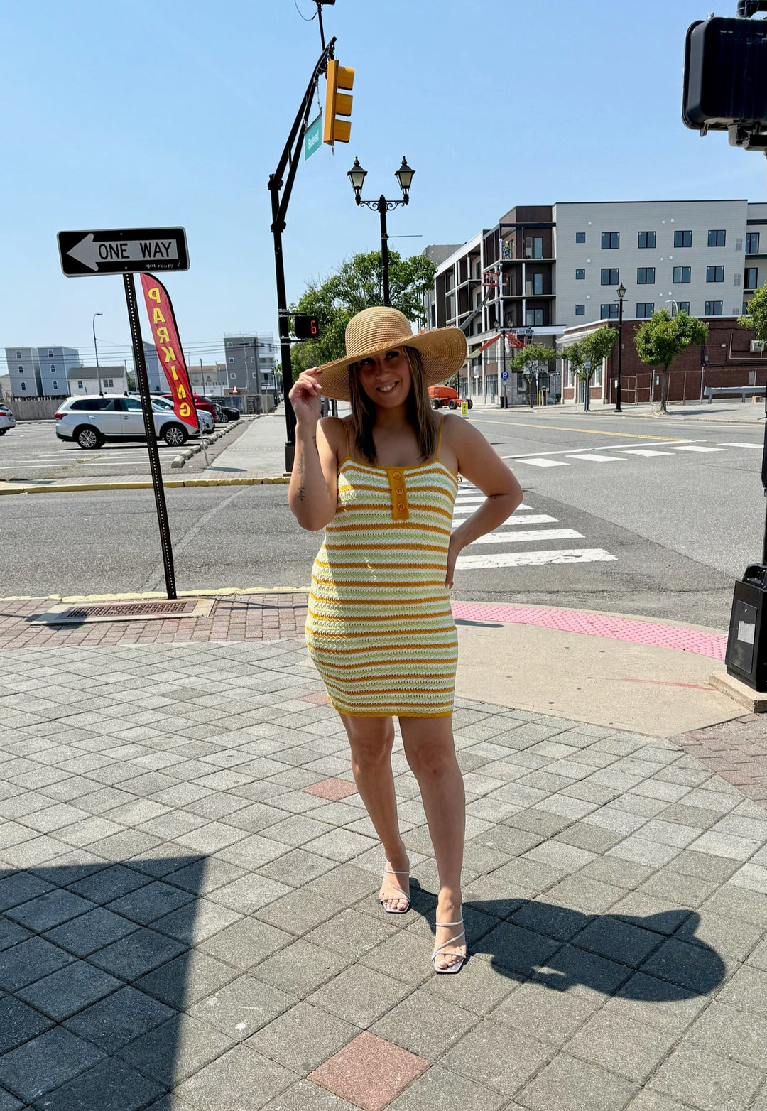 stripe knit mini dress Ramy Brook Nylah Striped Knit Mini Dress in Lime Stripe