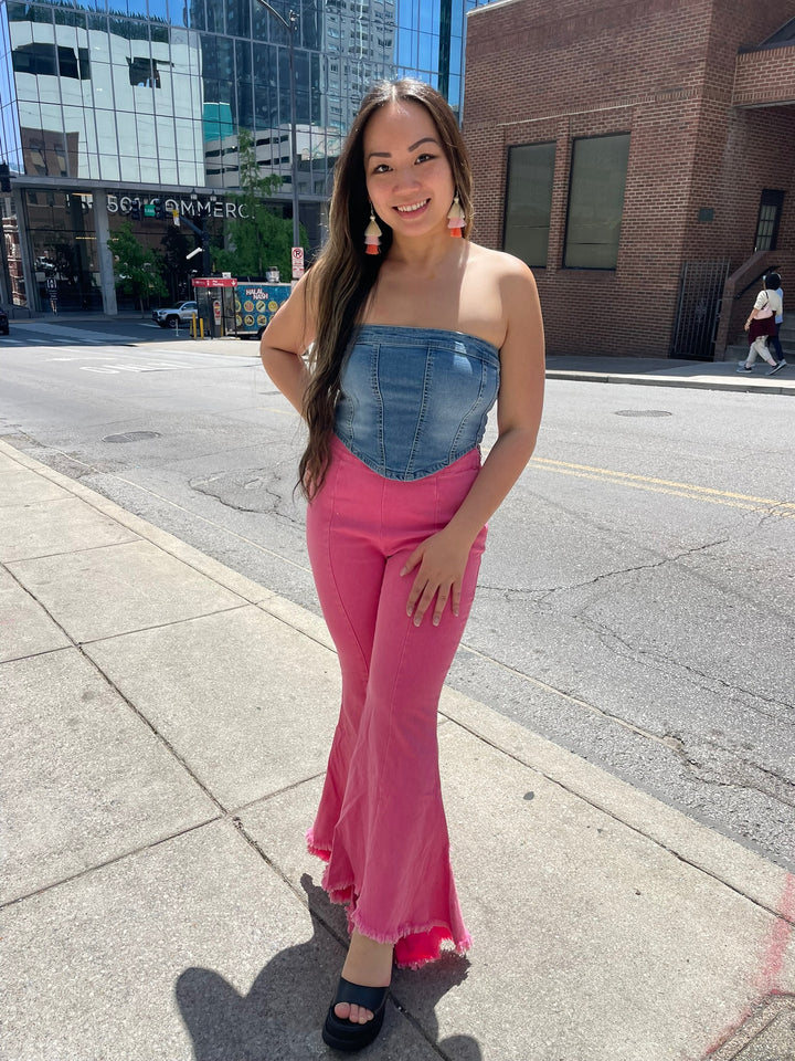 Hot Pink Bell Jeans