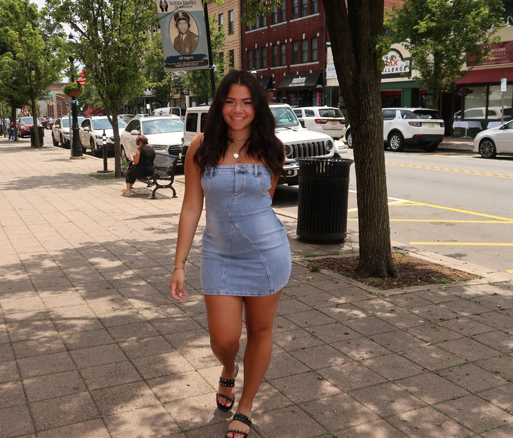 Denim Tube Mini Dress