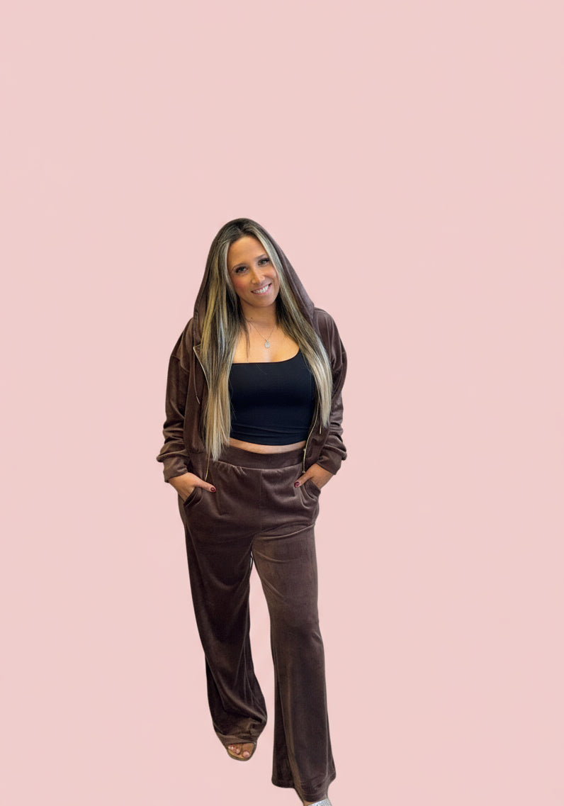 Velvet Zip Up Set