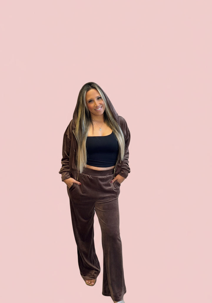Velvet Zip Up Set