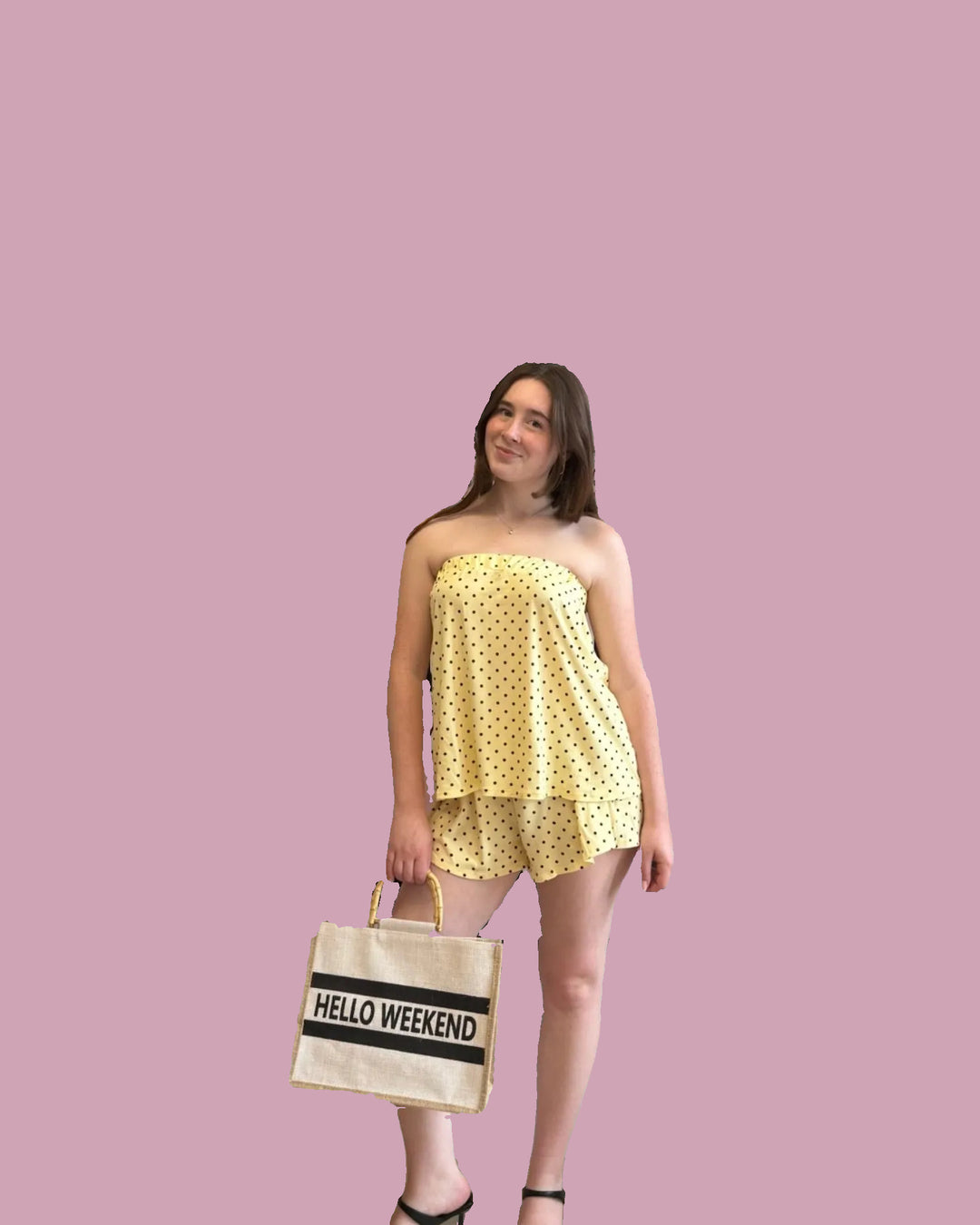Yellow Polka Dot Tube Top