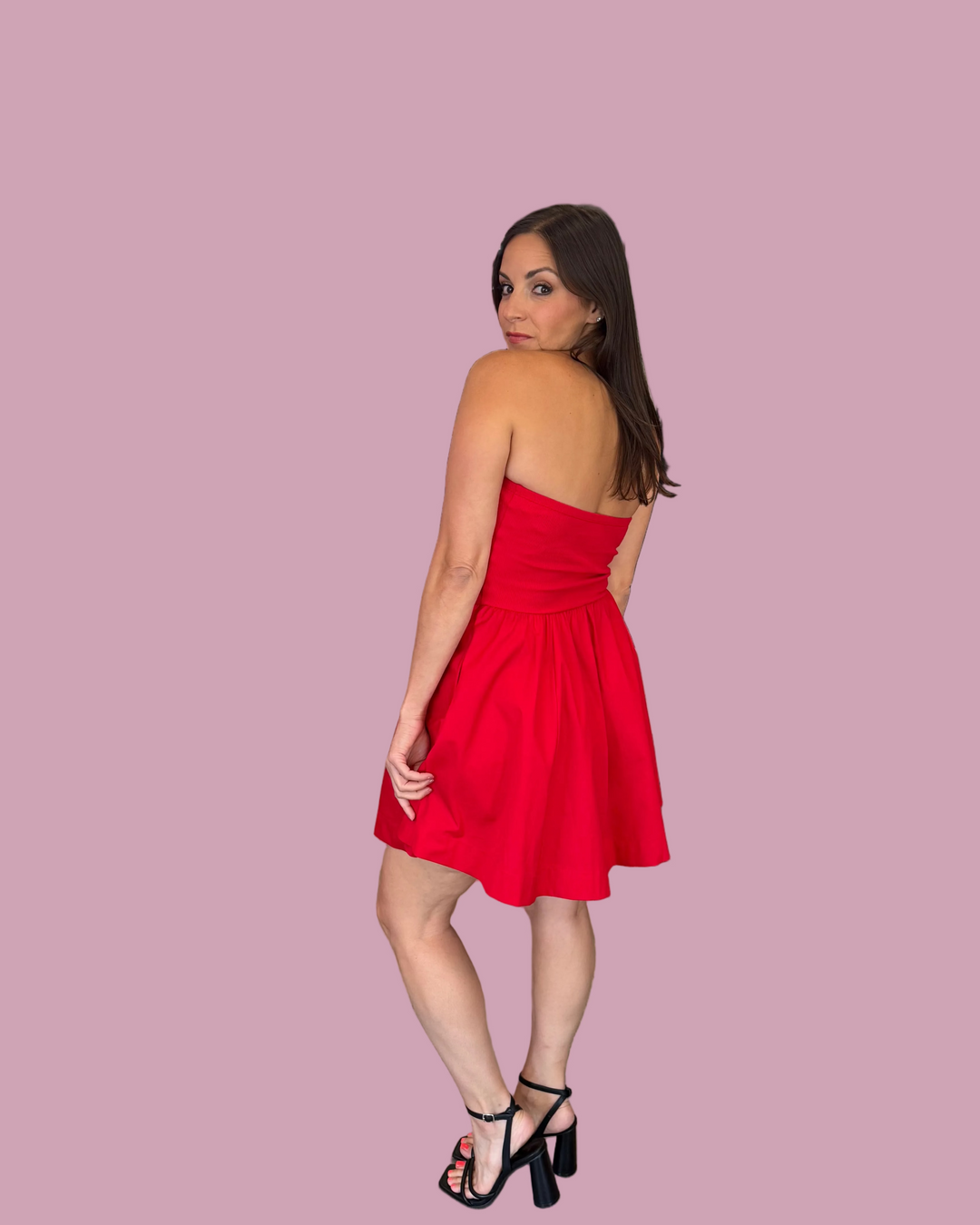 Red Tube Flare Dress