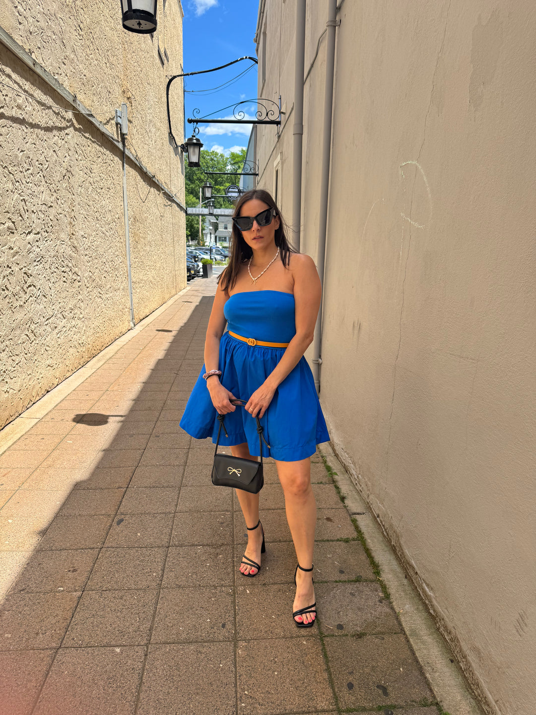Blue Tube Flare Dress