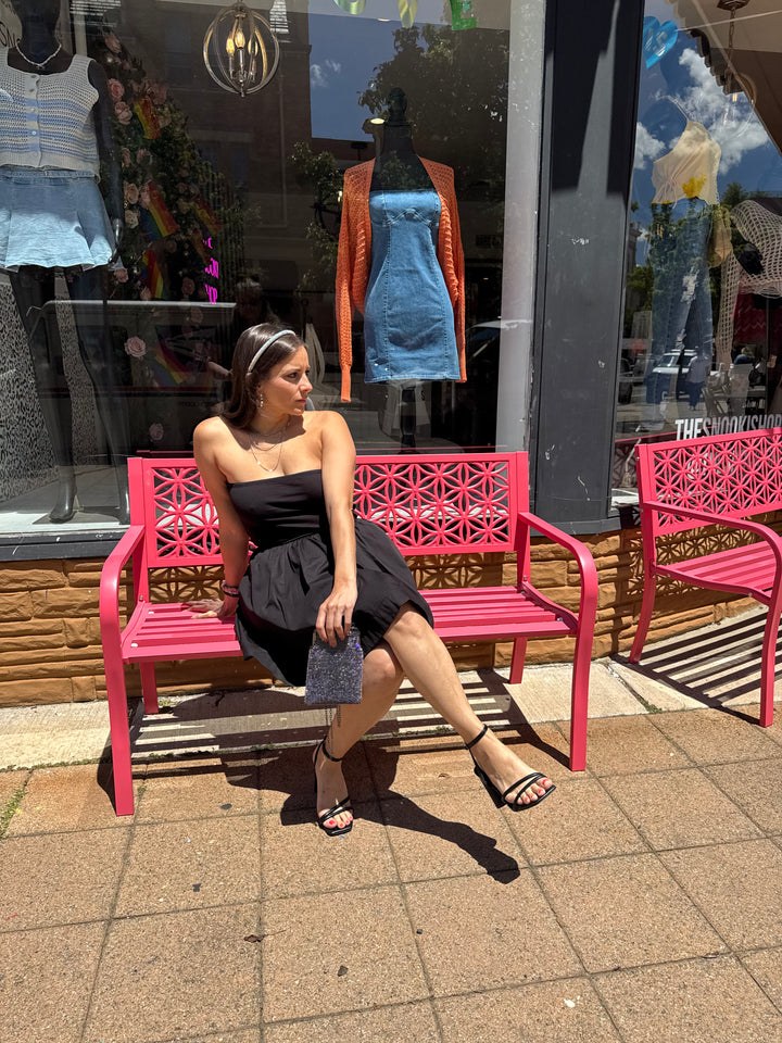 Black Tube Flare Dress