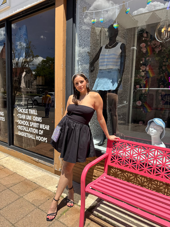 Black Tube Flare Dress